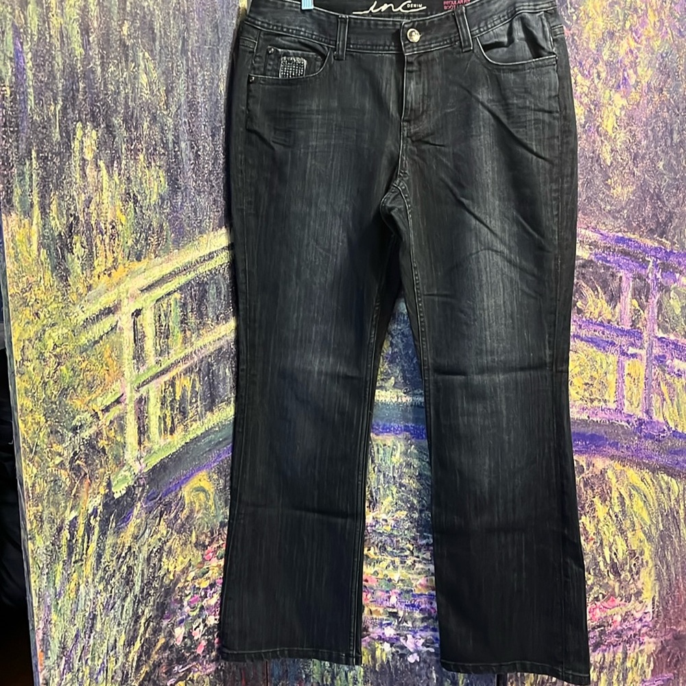 Inc denim regular fit boot leg women jeans